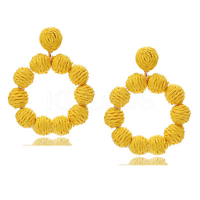 Raffia Stud Dangle Earrings FS-WG6C817-03-1