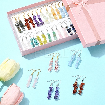 Natural & Synthetic Gemstone Dangle Earrings EJEW-FS00056-1