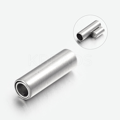 Tarnish Resistant 304 Stainless Steel Magnetic Clasps with Glue-in Ends STAS-L131-02-1
