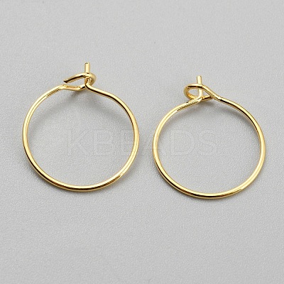 Brass Hoop Earrings Findings KK-WH0045-90A-G-1