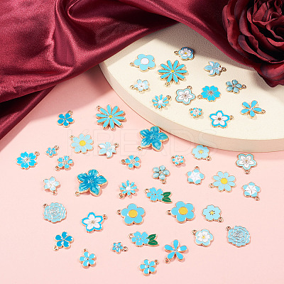 48Pcs 24 Styles Alloy Enamel Pendants ENAM-TA0004-14-1