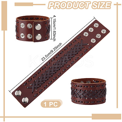 Braided Imitation Leather Cord Bracelets BJEW-WH0014-075A-1