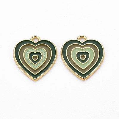 Rack Plating Light Gold Alloy Enamel Pendants LS-ENAM-Q444-014D-RS-1