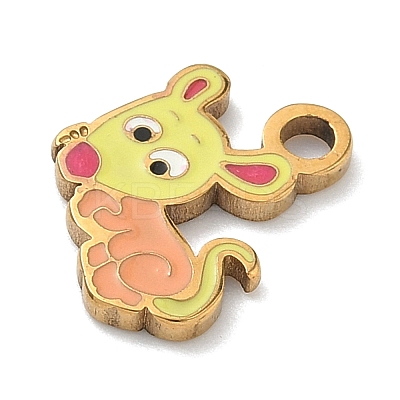 304 Stainless Steel Enamel Pendants STAS-G374-01G-06-1