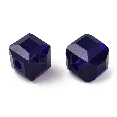 Opaque Color Faceted Glass Beads GLAA-E047-02B-1
