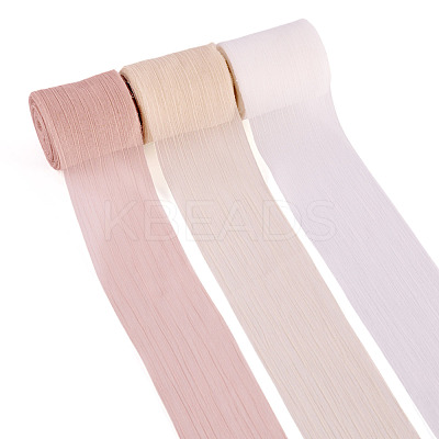 3 Rolls 3 Colors Wrinkle Polyester Ribbon OCOR-TA0002-98C-1