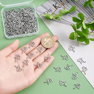 120Pcs 304 Stainless Steel Bird Pendants STAS-DC0007-36-1
