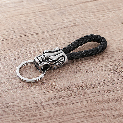 Braided PU Leather Keychains JI5354-1