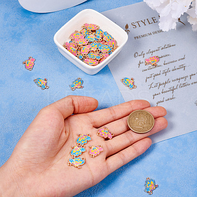 40Pcs 2 Colors  Alloy Enamel Connector Charms FIND-TA0004-74-1