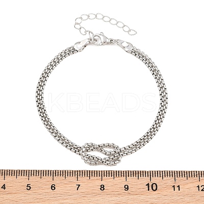 Brass Box Chain Knot 2-Strand Bracelets for Women KK-CBA68DA-17B-P-1
