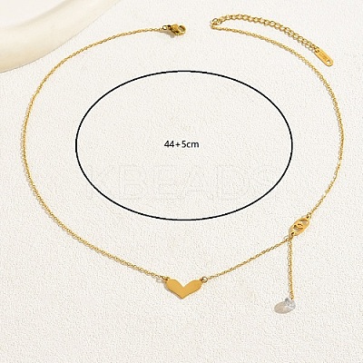 201 Stainless Steel Heart Pendant Necklace for Women XB0249-1
