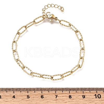 4MM 304 Stainless Steel Textured Paperclip Chain Bracelets for Man and Women SA-CBAB767-08G-1