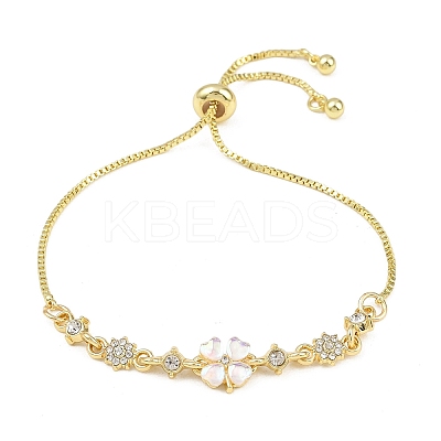 Alloy Rhinestone Slider Bracelets BJEW-A156-06G-1