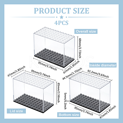 4Pcs Transparent Plastic Minifigure Display Cases ODIS-FG0001-78-1