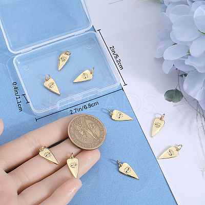 10Pcs Brass Micro Pave Cubic Zirconia Pendants KK-BBC0015-25-1