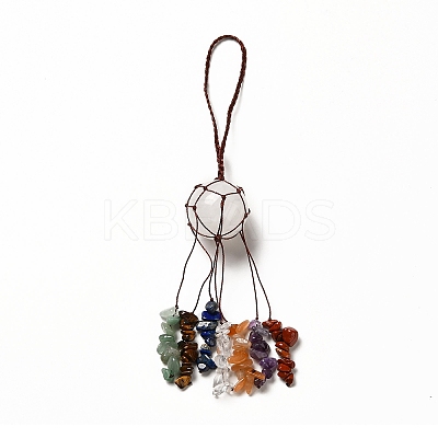 Natural Quartz Crystal Round Pendant Decorations G-G997-A09-1