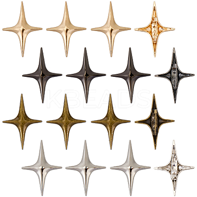 16Ocs 4 Colors Star Alloy Kilt Pins for Clothes JEWB-CY0001-03-1