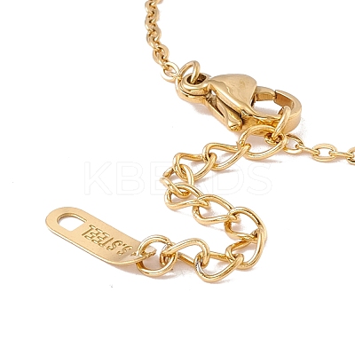 Ion Plating(IP) 304 Stainless Steel Cross Link Bracelet with Cable Chains for Women BJEW-F396-19G-1