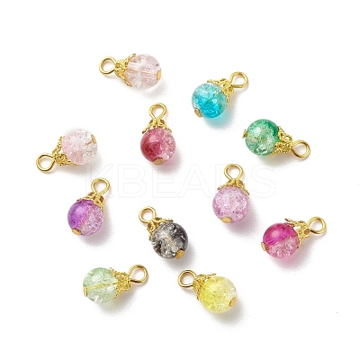 Crackle Glass Pendants PALLOY-JF01729-1