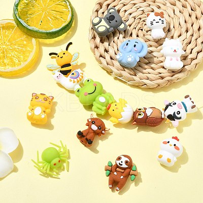 15Pcs 15 Styles Animal Food Grade Silicone Focal Beads SIL-CJ0002-74-1