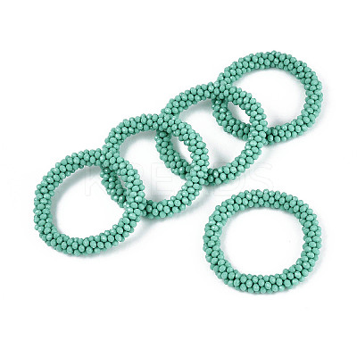 Faceted Opaque Glass Beads Stretch Bracelets BJEW-S144-002E-03-01-1