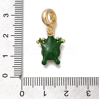 Rack Plating Alloy Green Enamel European Dangle Charms PALLOY-P307-17G-1