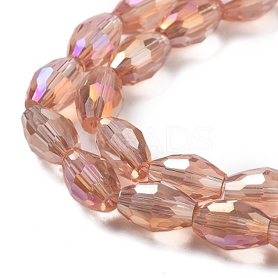 Transparent Electroplate Glass Beads Strands X-EGLA-A037-T6x8mm-B06-1