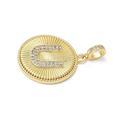 Brass Micro Pave Clear Cubic Zirconia Pendants KK-L253-17G-U-1