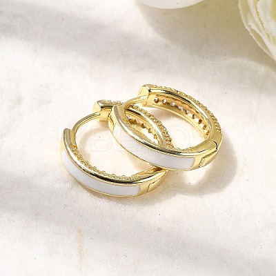 Brass Micro Pave Clear Cubic Zirconia Hoop Earrings EJEW-K276-11G-02-1