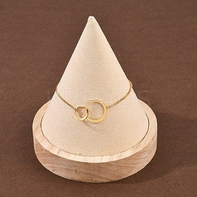304 Stainless Steel Link Bracelets for Women BJEW-G755-01G-1