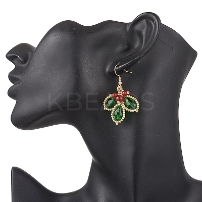 304 Stainless Steel Leaf Dangle Earrings EJEW-MZ00622-1