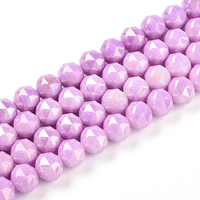 Anti-Tarnish Electroplate Glass Beads Strands GLAA-N010-8mm-10-1