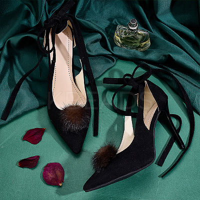 Faux Mink Fur Shoes Buckle Clip AJEW-WH0248-670C-1