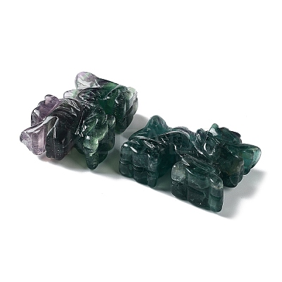Natural Fluorite Carved Healing Dragon Figurines DJEW-F025-02F-1