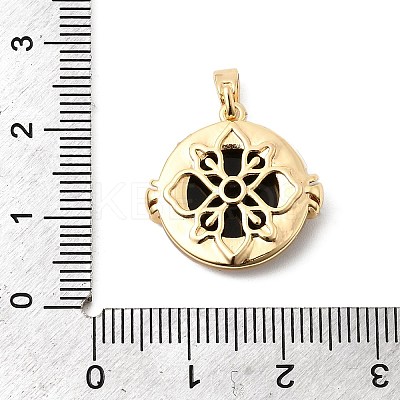 Brass Cubic Zirconia & Paua Shell Pendants KK-G553-01A-G-1