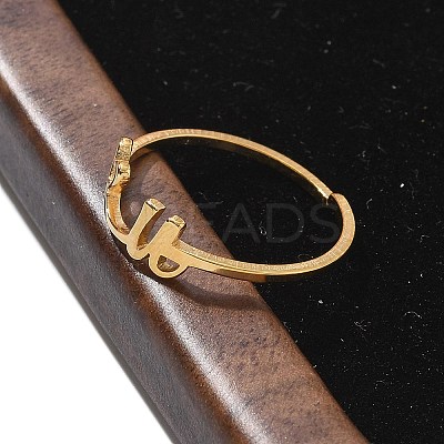 304 Stainless Steel Cuff Rings for Women RJEW-D285-01G-U-1