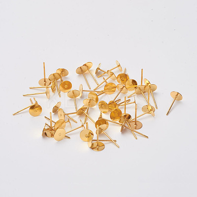 Brass Stud Earring Findings LS-KK-A251-G-NF-1