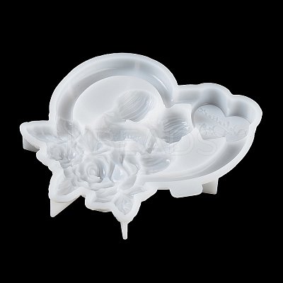 Valentine's Day Heart Couple Rose DIY Wall Decoration Statue Silicone Molds LS-SIL-F007-09-1
