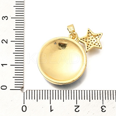 Rack Plating Brass Micro Pave Cubic Zirconia Pendants KK-M309-19G-1