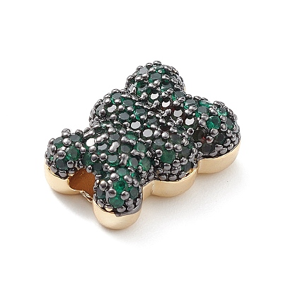 Brass Micro Pave Cubic Zirconia Beads ZIRC-C004-03G-1