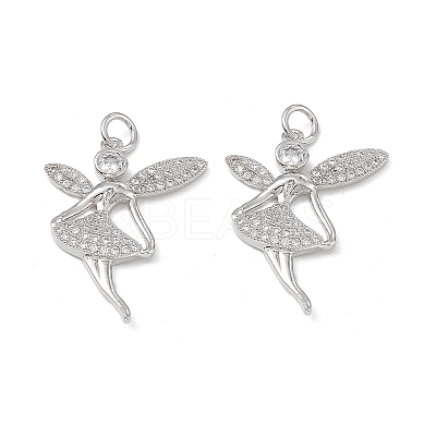 Brass Micro Pave Cubic Zirconia Pendants KK-E068-VB146-1
