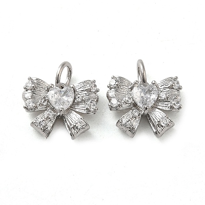 Brass with Glass Rhinestone Charms KK-H455-17P-1