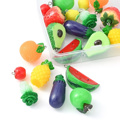 20Pcs 10 Styles Opaque Resin Pendants RESI-FS0001-35-1