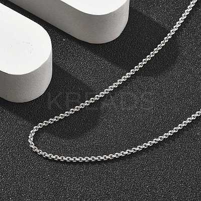 Brass Rolo Chains Necklaces for Women NJEW-D302-22P-1