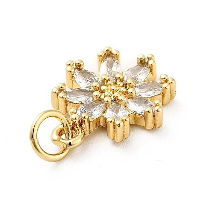 Rack Plating Brass Micro Pave Cubic Zirconia Charms ZIRC-F129-34E-G-1
