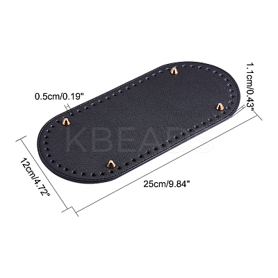 PU Leather Oval Long Bottom for Knitting Bag FIND-WH0032-01A-1