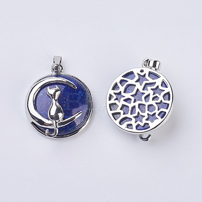 Natural Lapis Lazuli Kitten Pendants X-G-K234-D15-1