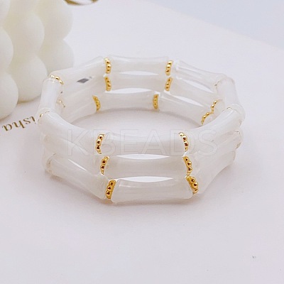 Acrylic Bamboo Joint Beaded Bracelets for Women FS-WG26A21-06-1