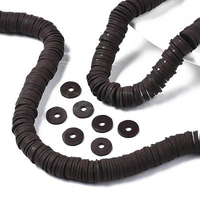 Flat Round Handmade Polymer Clay Beads CLAY-R067-12mm-38-1