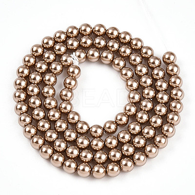 Baking Paint Pearlized Glass Pearl Bead Strands HY-N002-4mm-A06-1
